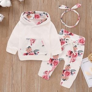 Floral hoodie pant set